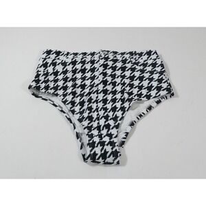 Alpine Butterfly Bikini Bottom Women 1X Black Houndstooth Summer High Waist